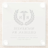 Personalisierter RN Nursing School Abschluss Elega Glasuntersetzer (Rückseite)