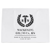 Personalisierter RN Nursing School Abschluss Elega Große Geschenktüte (Vorderseite)