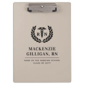 Personalisierter RN Nursing School Abschluss Elega Klemmbrett (Vorderseite)