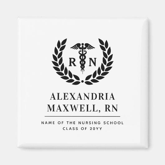 Personalisierter RN Nursing School Abschluss Elega Magnet (Vorne)