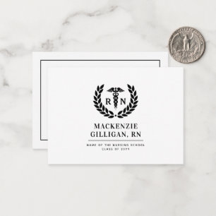 Personalisierter RN Nursing School Abschluss Elega Mitteilungskarte