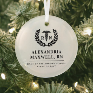 Personalisierter RN Nursing School Abschluss Elega Ornament Aus Glas