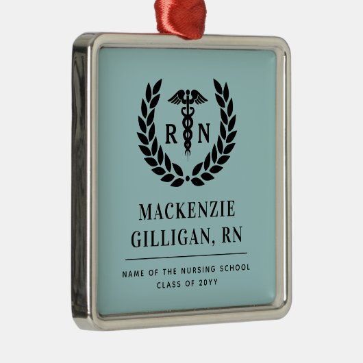 Personalisierter RN Nursing School Abschluss Elega Ornament Aus Metall (Rechts)