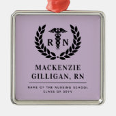 Personalisierter RN Nursing School Abschluss Elega Ornament Aus Metall (Vorne)