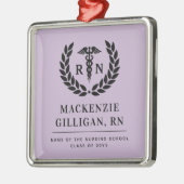 Personalisierter RN Nursing School Abschluss Elega Ornament Aus Metall (Links)