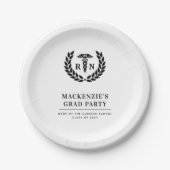 Personalisierter RN Nursing School Abschluss Elega Pappteller (Vorderseite)