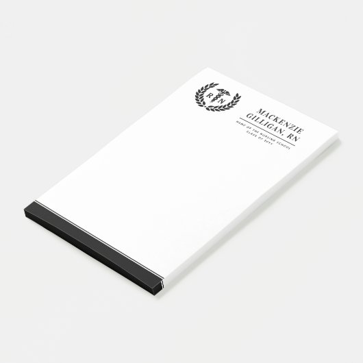 Personalisierter RN Nursing School Abschluss Elega Post-it Klebezettel (angewinkelt)