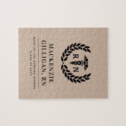 Personalisierter RN Nursing School Abschluss Elega Puzzle (Horizontal)