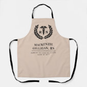 Personalisierter RN Nursing School Abschluss Elega Schürze (Vorderseite)