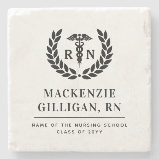 Personalisierter RN Nursing School Abschluss Elega Steinuntersetzer (Vorderseite)