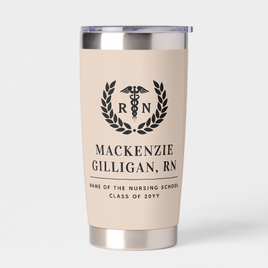 Personalisierter RN Nursing School Abschluss Elega Thermobecher (Links)