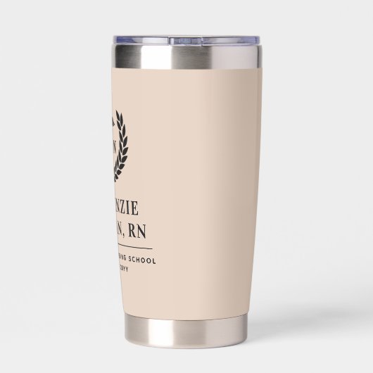 Personalisierter RN Nursing School Abschluss Elega Thermobecher (Rückseite)