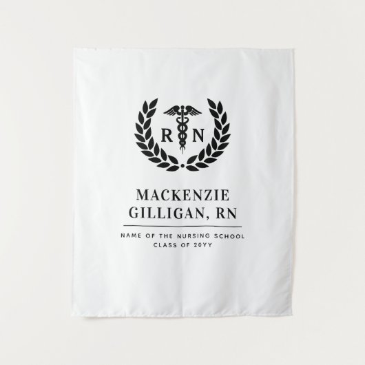Personalisierter RN Nursing School Abschluss Elega Wandteppich (Vorderseite)