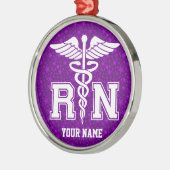 Personalisierter RN Silbernes Ornament (Links)