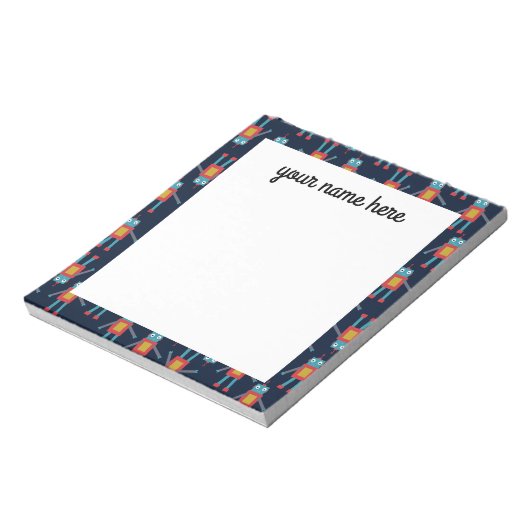 Personalisierter Robot Notepad Notizblock (Rotiert)