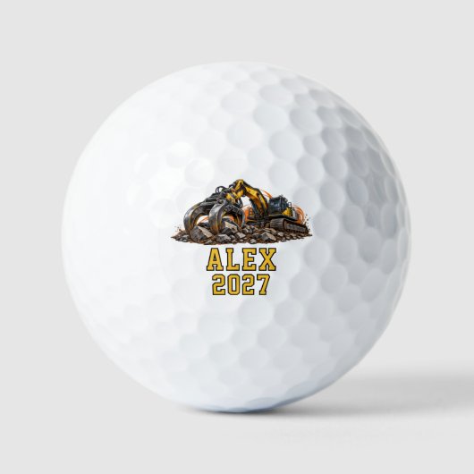 Personalisierter Robuster Greifer Bagger Golfball (Vorderseite)