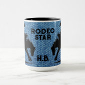 Personalisierter Rodeo-Star Blaue Denim Tasse (Zentrum)