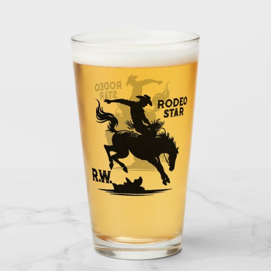 Personalisierter Rodeo-Star Glas (Vorne (Gefüllt))