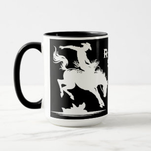Personalisierter Rodeo-Star Schwarz-Weiß Tasse