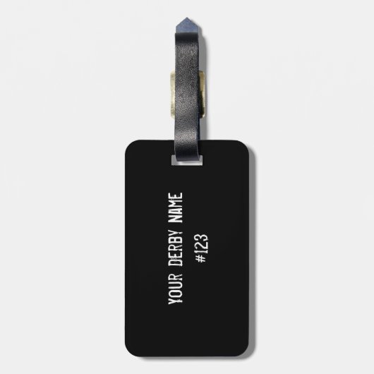 Personalisierter Rollen-Derby-Mädchen-Gepäck-Umbau Gepäckanhänger (Rückseite vertikal)