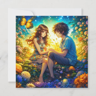Personalisierter romantischer Anime-Veilental Vale Karte
