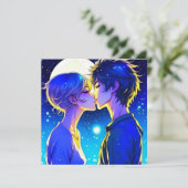 Personalisierter romantischer Anime-Veilental Vale Karte (Stehend Vorderseite)