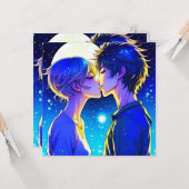 Personalisierter romantischer Anime-Veilental Vale Karte (Vorderseite/Rückseite Beispiel)