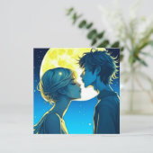 Personalisierter romantischer Anime-Veilental Vale Karte (Stehend Vorderseite)