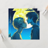 Personalisierter romantischer Anime-Veilental Vale Karte (Vorderseite/Rückseite Beispiel)