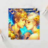 Personalisierter romantischer Anime-Veilental Vale Karte (Vorderseite/Rückseite Beispiel)