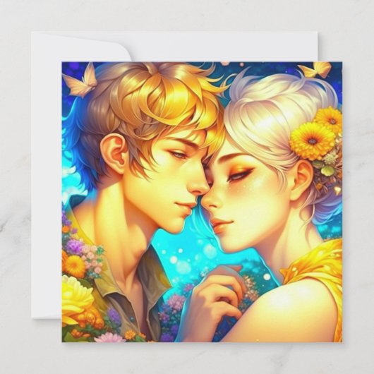 Personalisierter romantischer Anime-Veilental Vale Karte (Vorderseite)