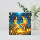 Personalisierter romantischer Anime-Veilental Vale Karte (Stehend Vorderseite)