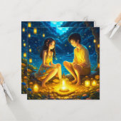 Personalisierter romantischer Anime-Veilental Vale Karte (Vorderseite/Rückseite Beispiel)