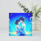 Personalisierter romantischer Anime-Veilental Vale Karte (Stehend Vorderseite)