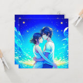 Personalisierter romantischer Anime-Veilental Vale Karte (Vorderseite/Rückseite Beispiel)