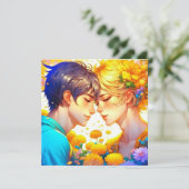 Personalisierter romantischer Anime-Veilental Vale Karte (Stehend Vorderseite)