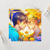 Personalisierter romantischer Anime-Veilental Vale Karte (Vorderseite/Rückseite Beispiel)