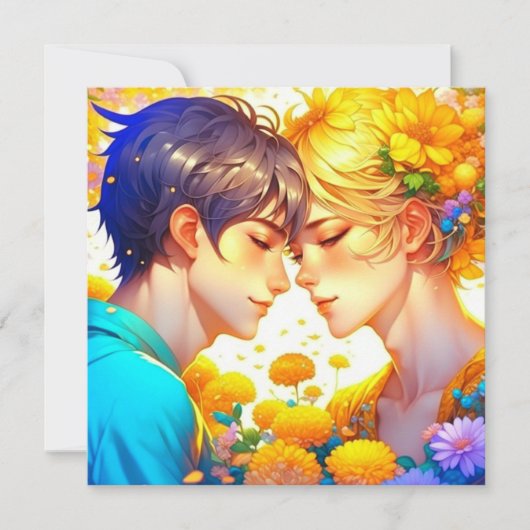 Personalisierter romantischer Anime-Veilental Vale Karte (Vorderseite)