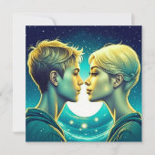 Personalisierter romantischer Anime-Veilental Vale Karte (Vorderseite)