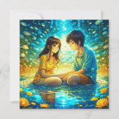 Personalisierter romantischer Anime-Veilental Vale Karte (Vorderseite)