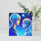 Personalisierter romantischer Anime-Veilental Vale Karte (Stehend Vorderseite)