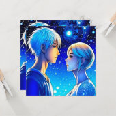 Personalisierter romantischer Anime-Veilental Vale Karte (Vorderseite/Rückseite Beispiel)