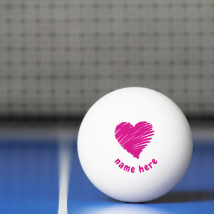 PERSONALISIERTER ROMANTISCHER HERZPONGBALL TISCHTENNISBALL