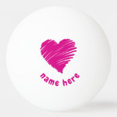 PERSONALISIERTER ROMANTISCHER HERZPONGBALL TISCHTENNISBALL (Rückseite)