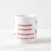 Personalisierter romantischer Zebra Quinceanera Kaffeetasse (Mittel)