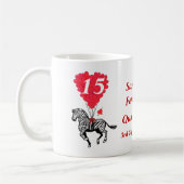 Personalisierter romantischer Zebra Quinceanera Kaffeetasse (Links)