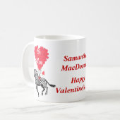 Personalisierter romantischer Zebra-Valentinstag Kaffeetasse (Vorderseite Links)