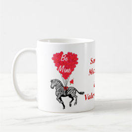 Personalisierter romantischer Zebra-Valentinstag Kaffeetasse