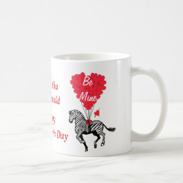 Personalisierter romantischer Zebra-Valentinstag Kaffeetasse