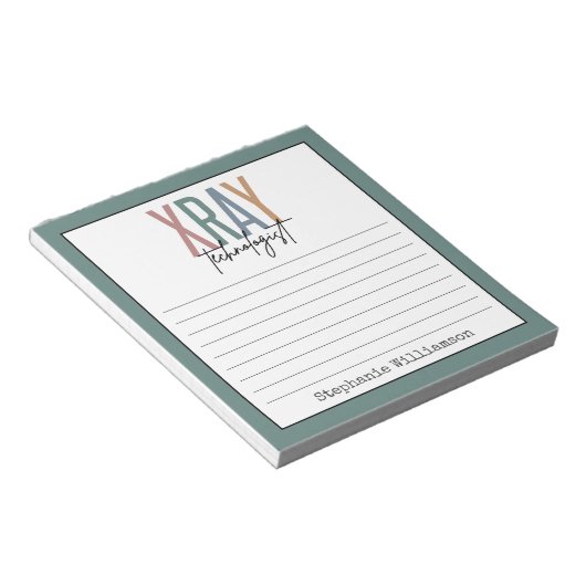 Personalisierter Röntgentechniker Notizblock (angewinkelt)